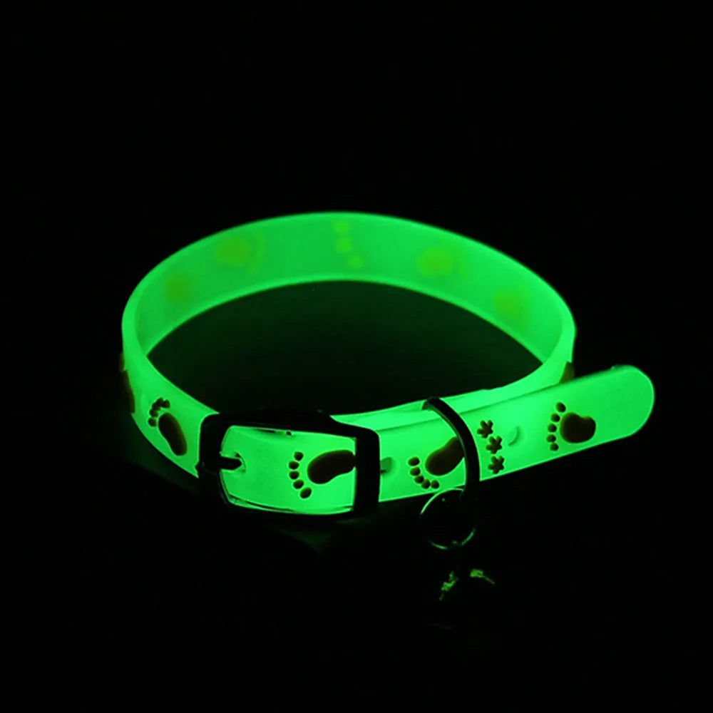 Decoration Luminous Cat Necklace Glow Collar With Bell For Cats