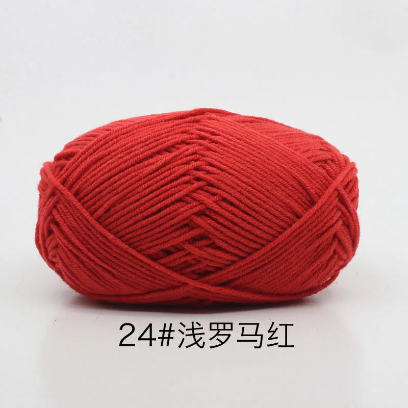 Milk Cotton 4 Ply Yarn For Crochet And Knitting Crafts
