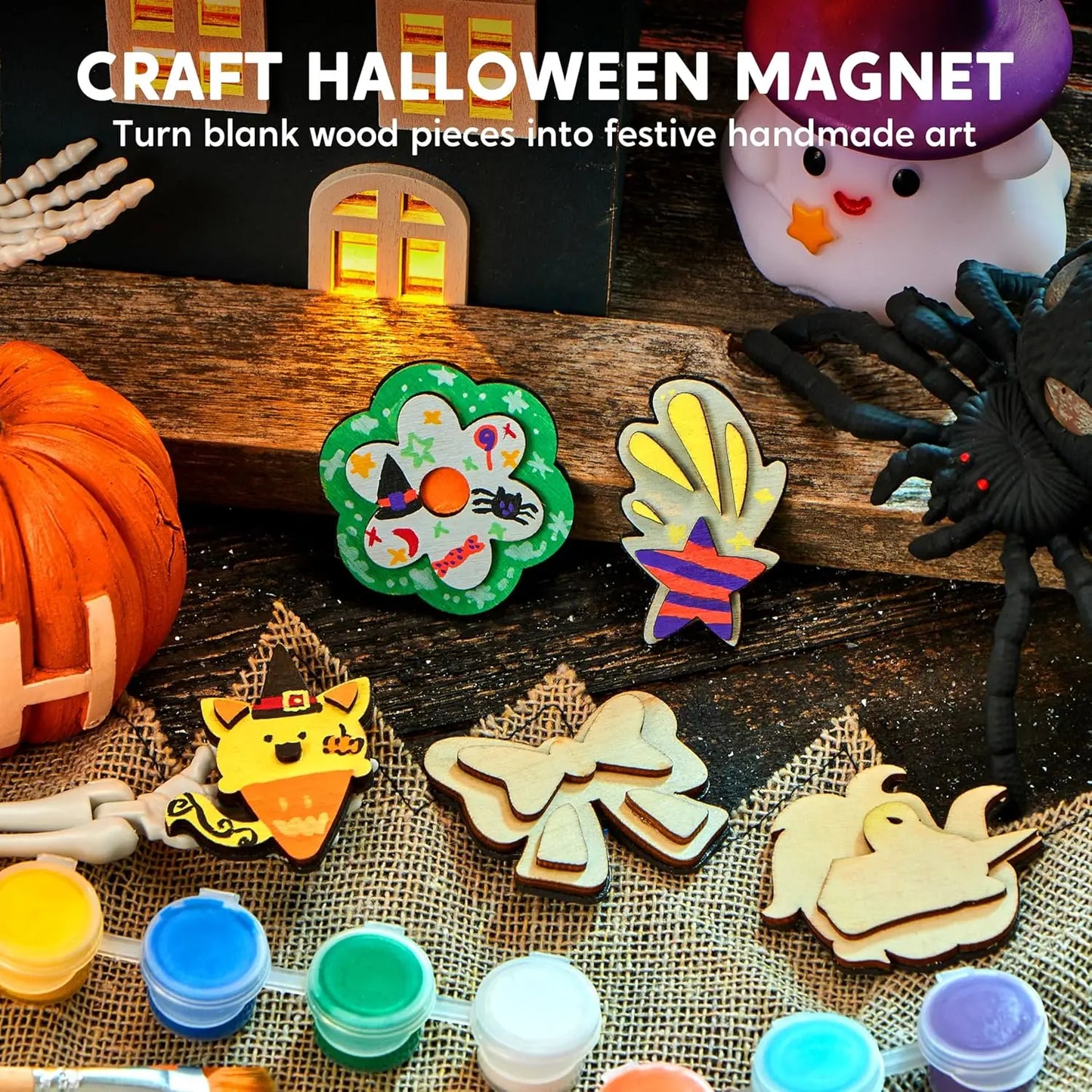 Joyfy Fantasy Wooden Magnets Unicorn Craft Set for Kids Art