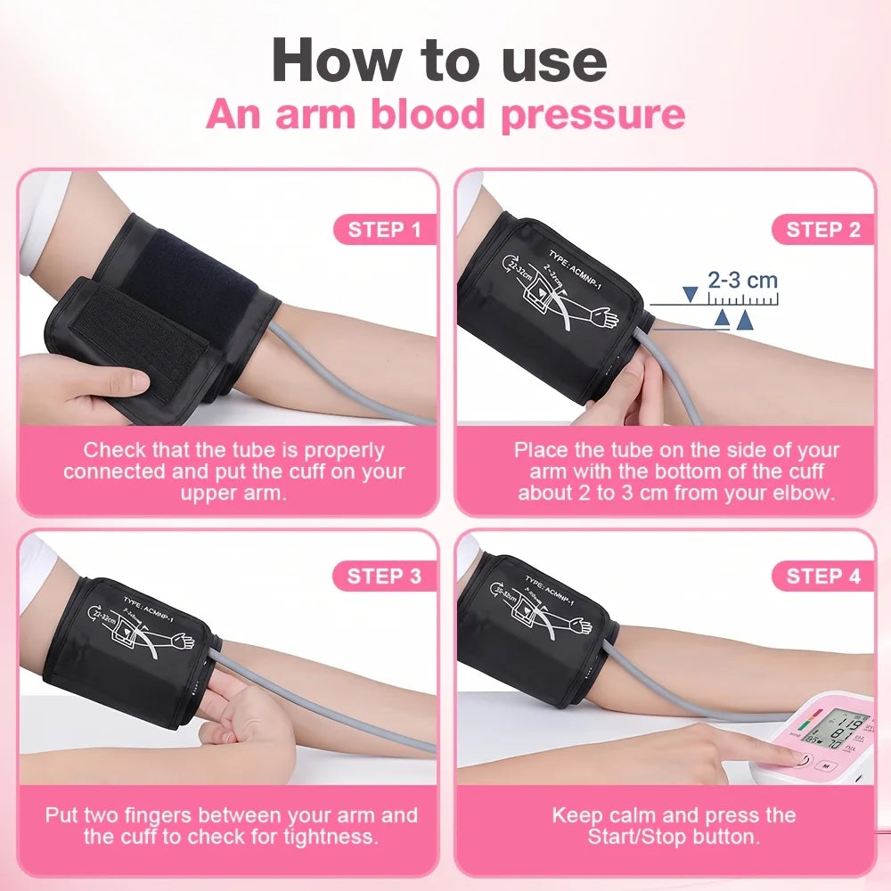 Automatic Upper Arm Blood Pressure Monitor With Large LCD Display
