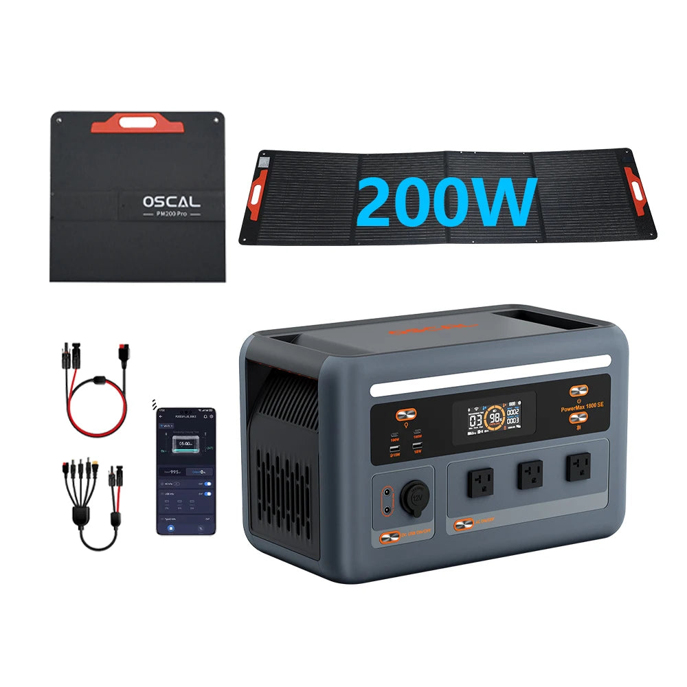 OSCAL PowerMax 1800SE Portable Power Station With LiFePO4 Battery