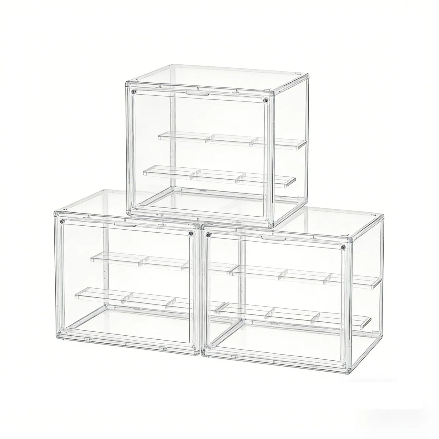 Stackable Acrylic Display Case With Magnetic Door For Figures