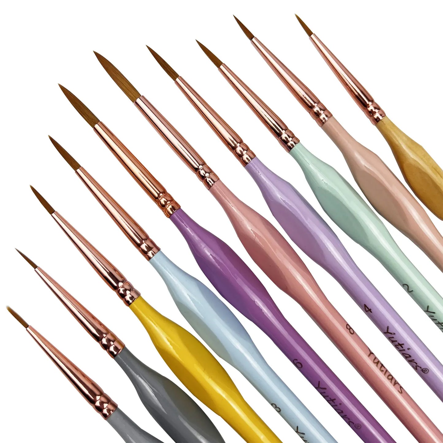 Miniature Detail Tip Paint Brush Set With Ergonomic Handles Acrylic