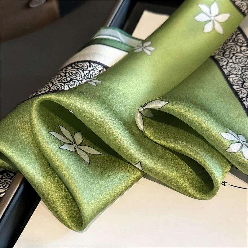 Runmei Mulberry Silk Scarf Bandana for Women Square Hijab Wrap