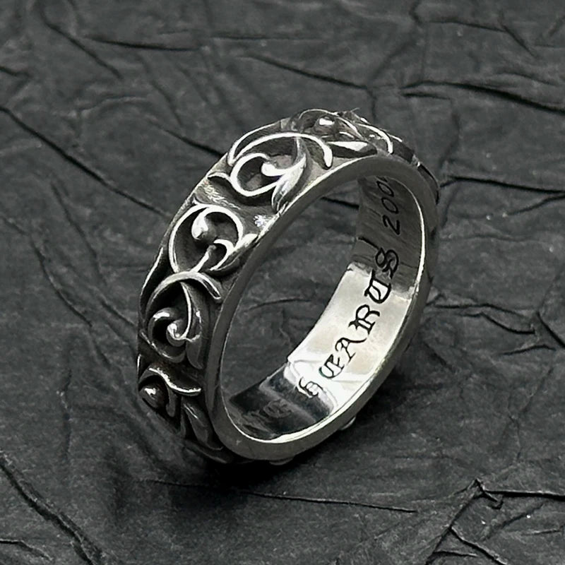 NONECN S925 Sterling Silver Vine Ring for Couples and Lovers