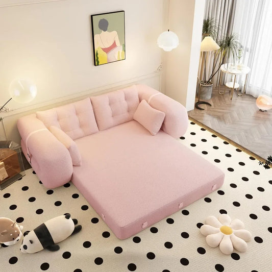 3 in 1 Sleeper Sofa Futon Couch Upholstered Living Room