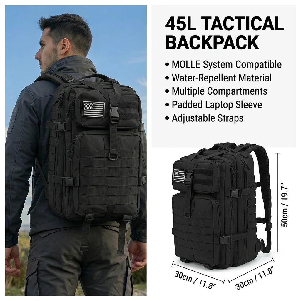 ReFire Gear Tactical Molle Backpack For Outdoor Hiking And Camping