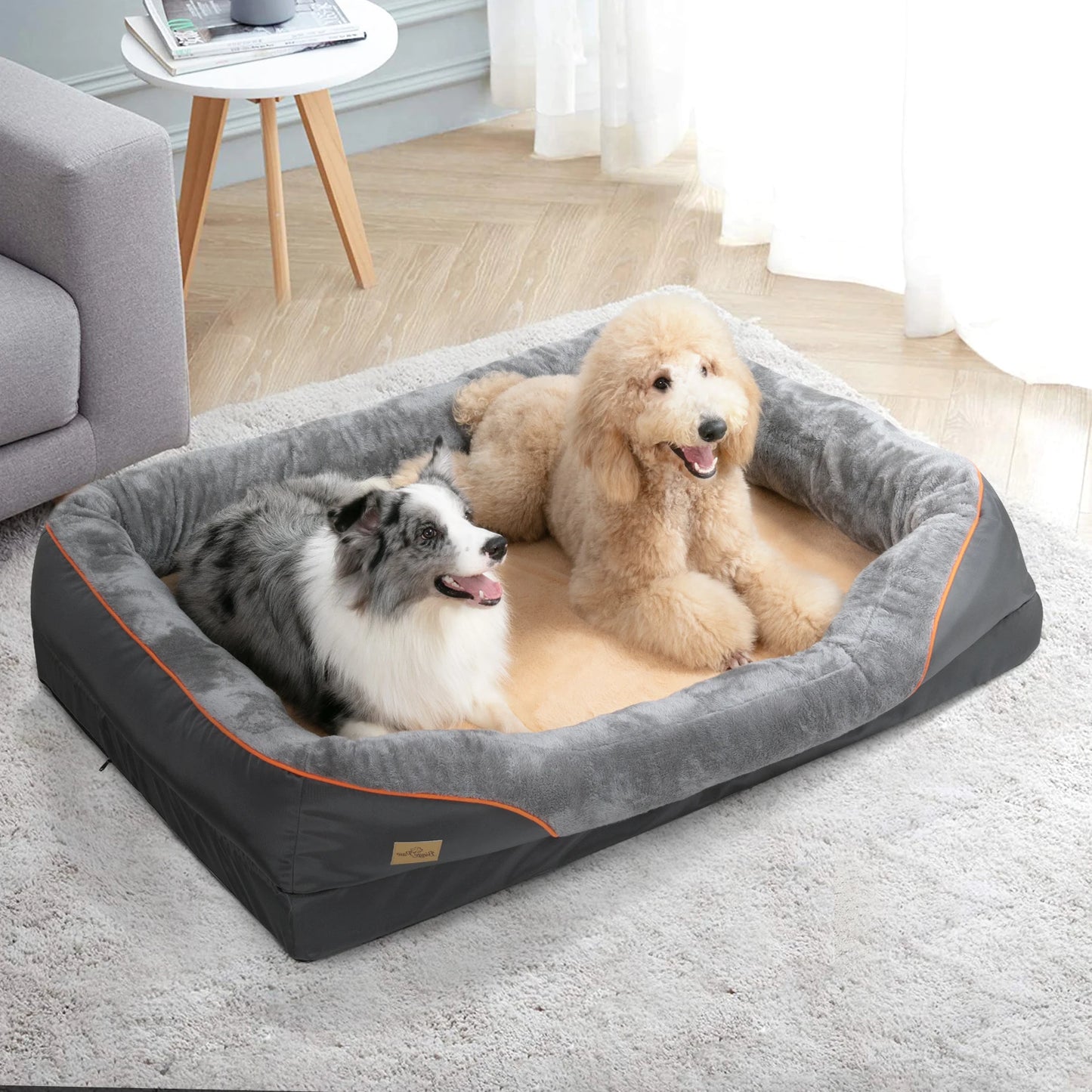 BINGOPAWCN Dog Bed Waterproof Anti Allergy With Removable Washable Cover Soft Fleece