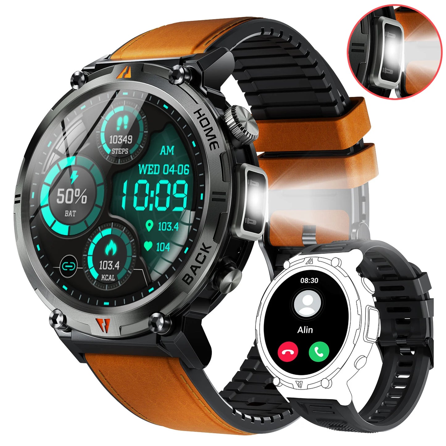 EIGIIS KE3 Smartwatch for Men Bluetooth Health Monitor