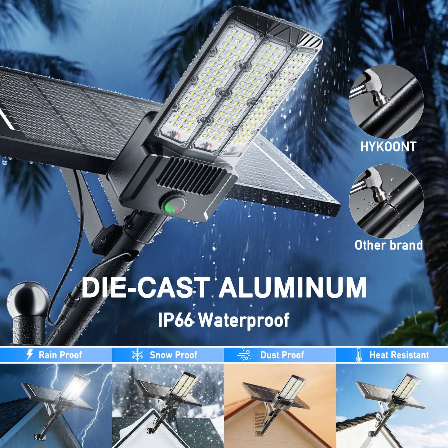 Solar LED Area Lights Motion Sensor Dusk To Dawn Aluminum