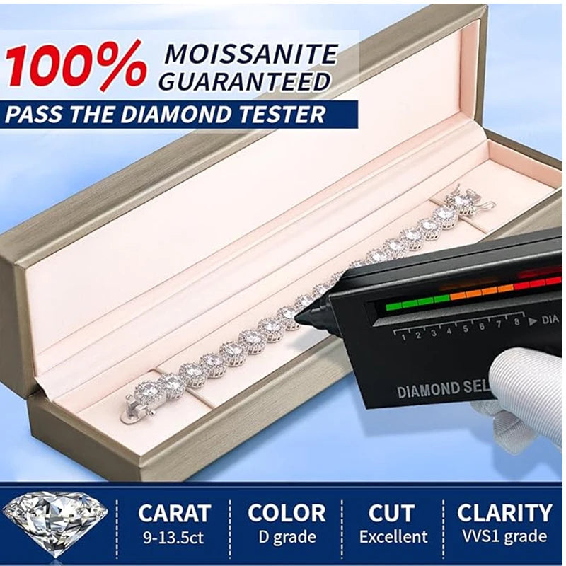 Morganite Tennis Bracelet In 18K White Gold With Lab Diamonds