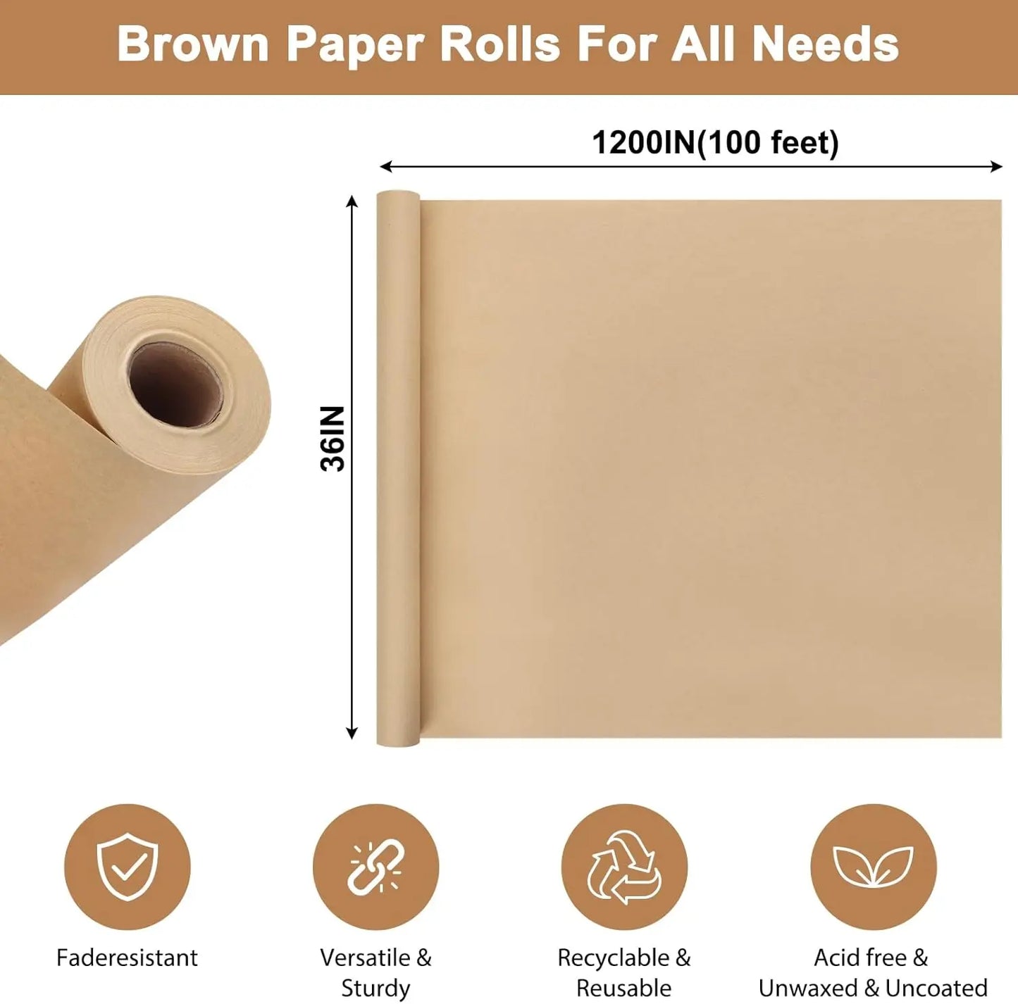 Kraft Paper Roll for Bulletin Boards Wrapping Gift Packaging