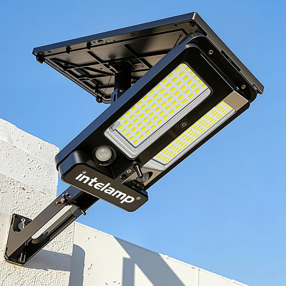 Intelamp 12500 mAh Outdoor Solar Street Light With Dual Motion Sensors