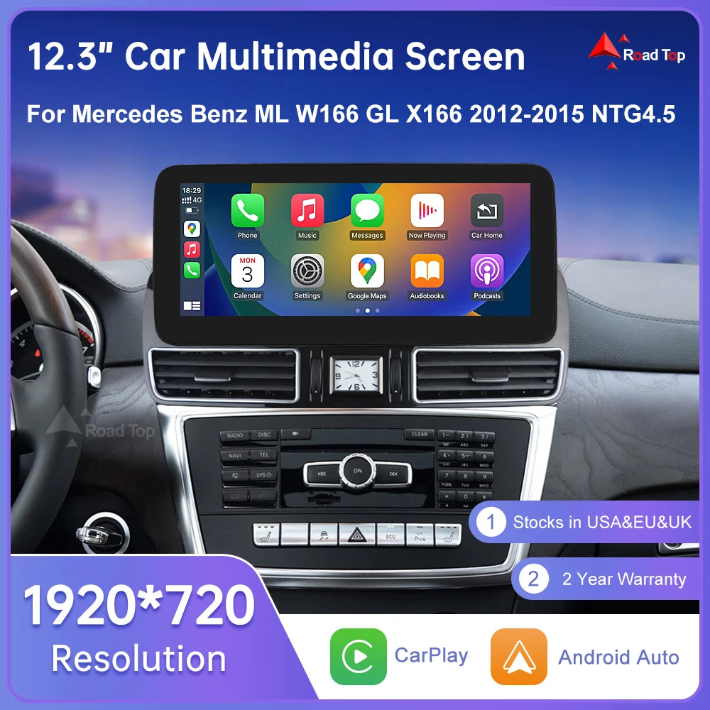 Road Top Linux Touchscreen Car Radio Mercedes Benz ML GL
