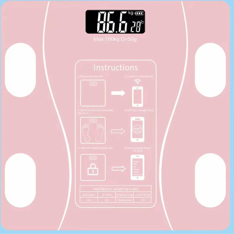 Smart Wireless Body Fat Scale With App Bluetooth Compatible