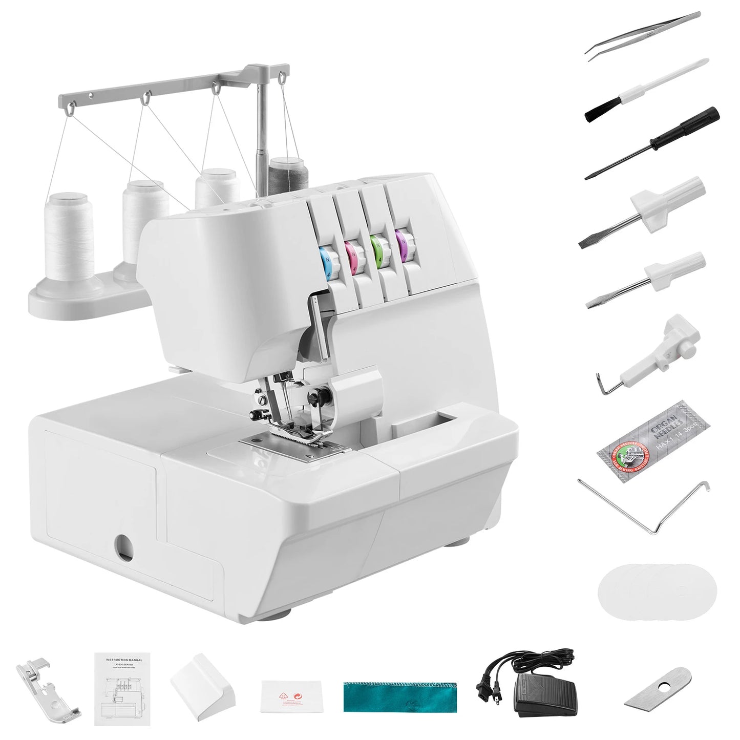 SucceBuy Serger Overlock Sewing Machine 2 3 4 Thread Capability