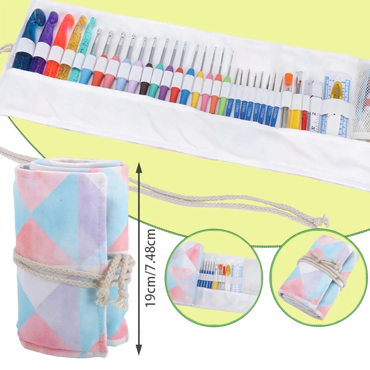 Ergonomic Crochet Hooks Set with Storage Bag and Craft Needles