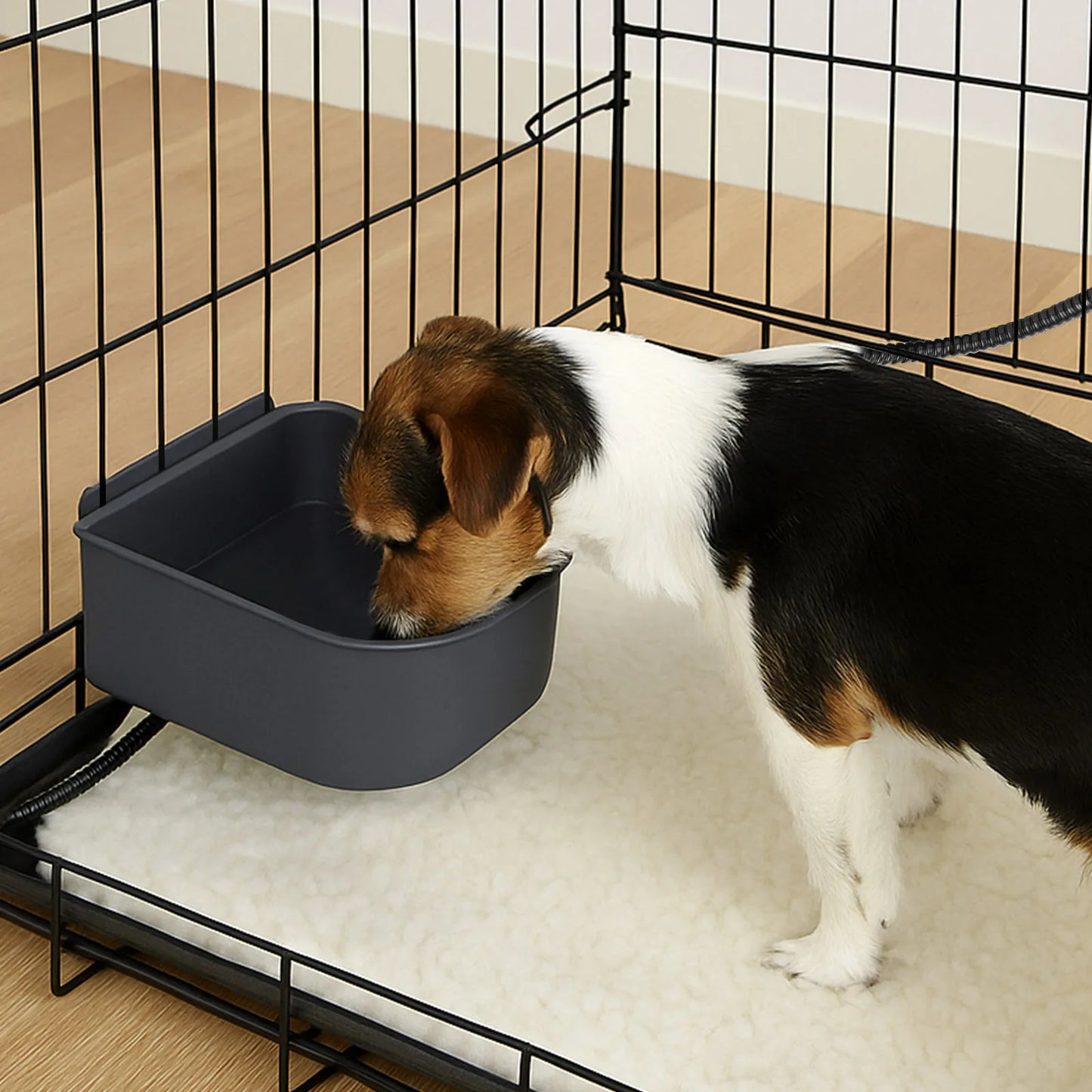 Plastic Heated Water Bowl 1L Hanging Pet Water Bowl for Dogs Cats Rabbits All Breed Sizes