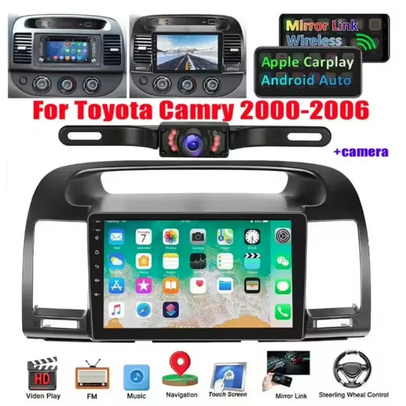 Car Stereo With GPS Navi For Toyota Camry CarPlay Android Auto 4GB RAM 64GB