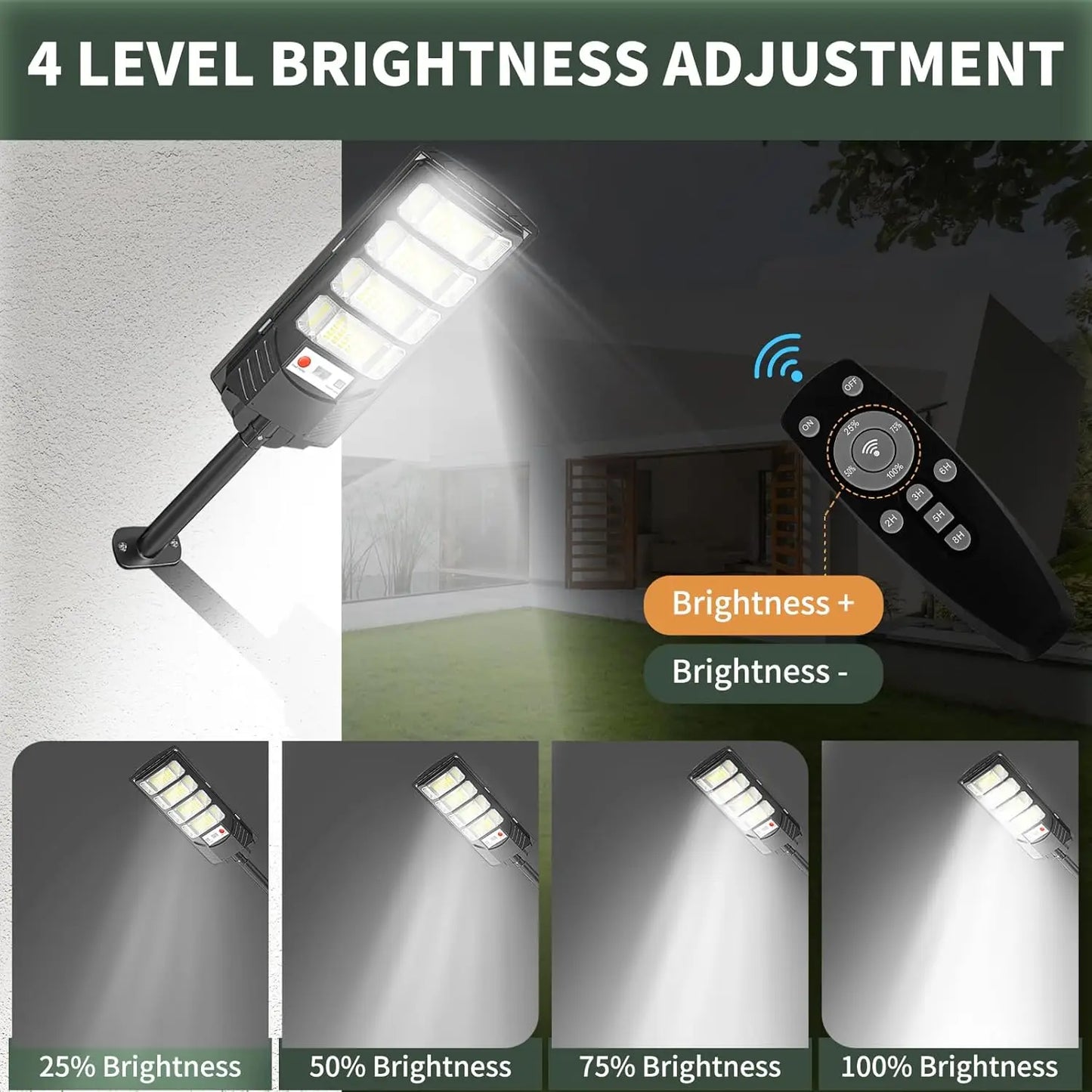 2Pack Solar Street Lights 120000LM Waterproof Dusk To Dawn Outdoor LED