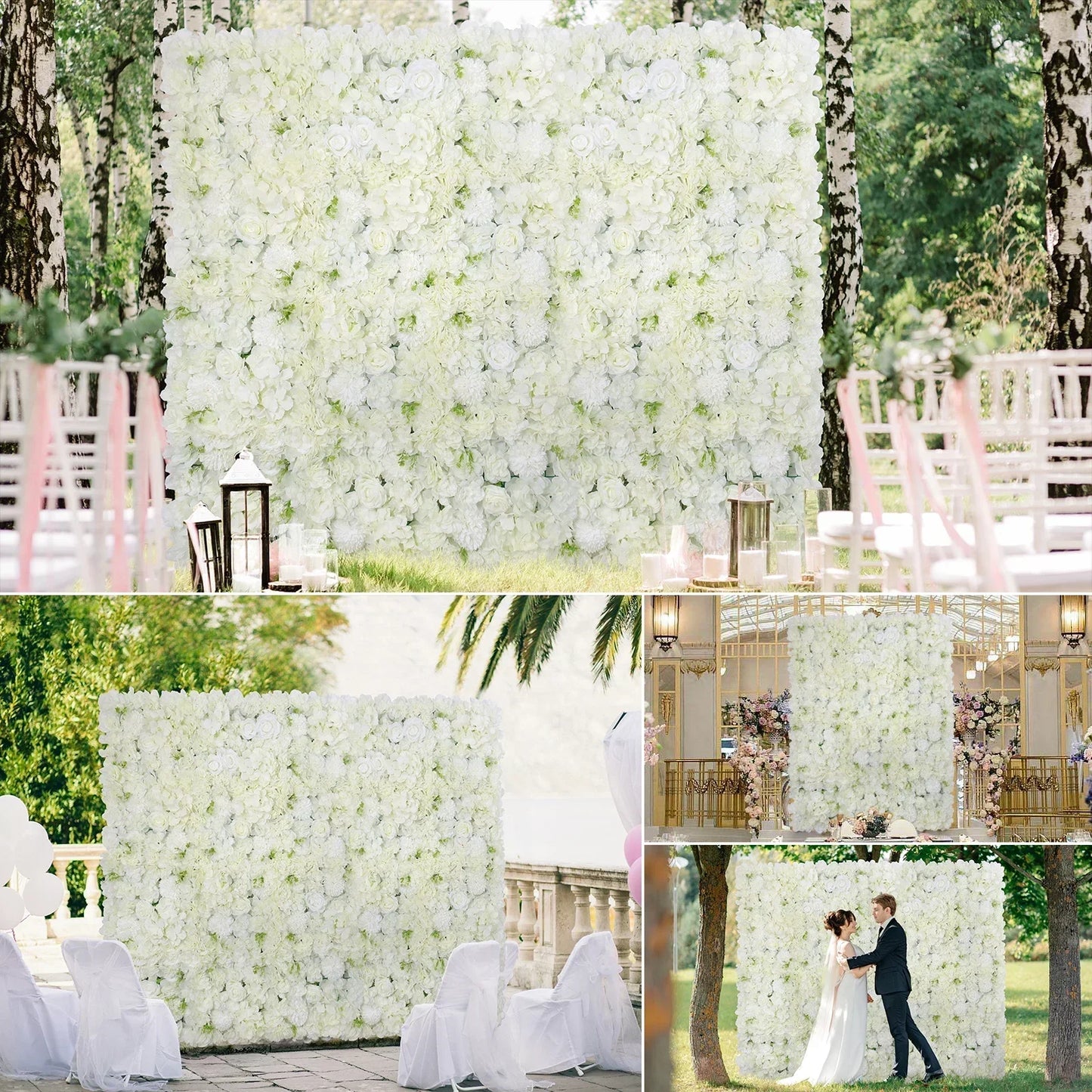 RUEESEECN 12Pcs Artificial Roses Wall Panel Backdrop 3D