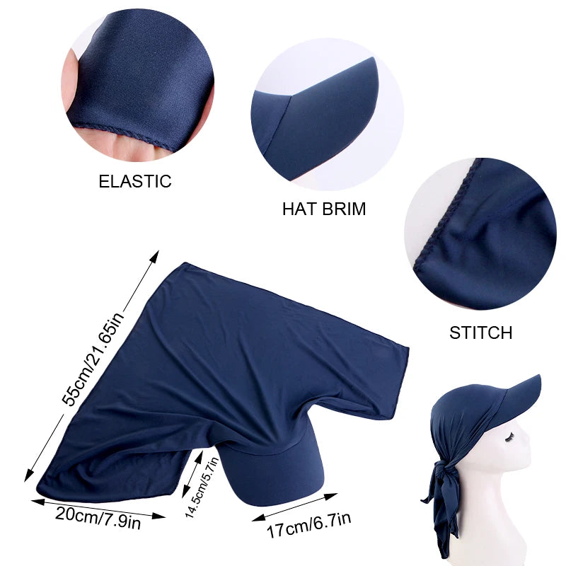 Women Turban Sun Hat With Brim Outdoor Casual Cap Style
