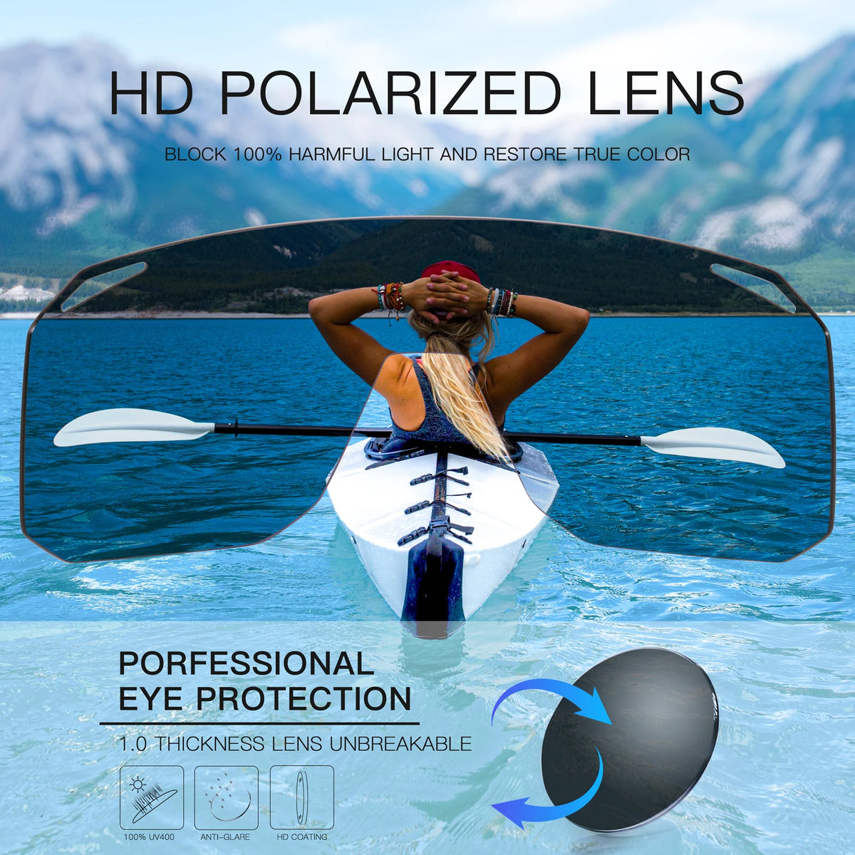 Kapvoe Polarized Cycling Sunglasses With UV400 Protection For Sports