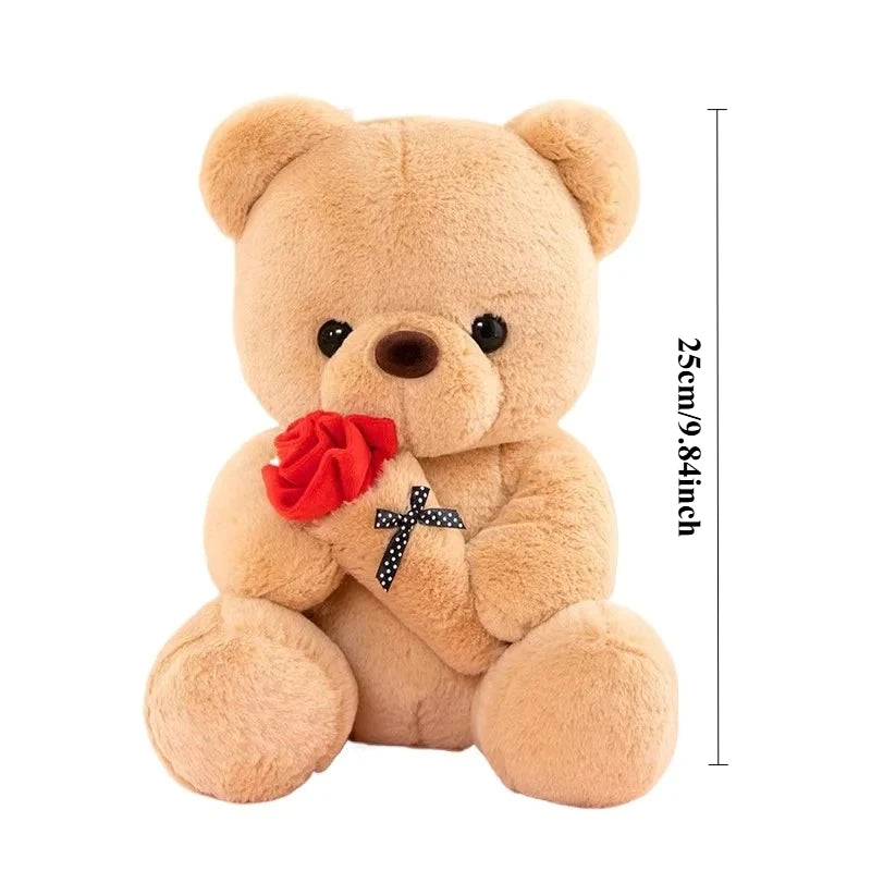 Rose Bear Plush Toy Romantic Gift For Girlfriend Valentines Day