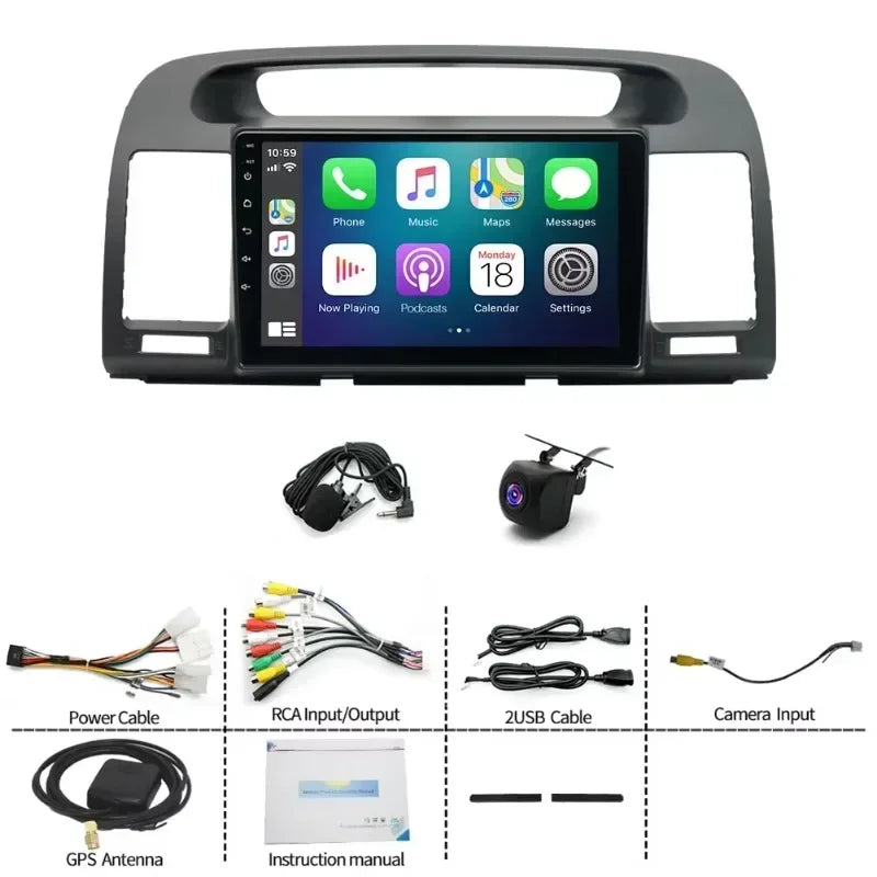 Car Stereo With GPS Navi For Toyota Camry CarPlay Android Auto 4GB RAM 64GB