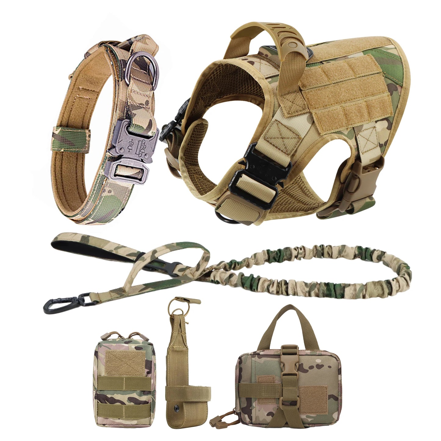 Dog Harness Leash Set Nylon Padded Quick Release Buckle Training