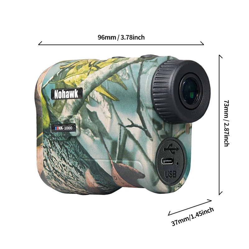 Nohawk Hunting Rangefinder 1000M 6x Magnification For Outdoor Use