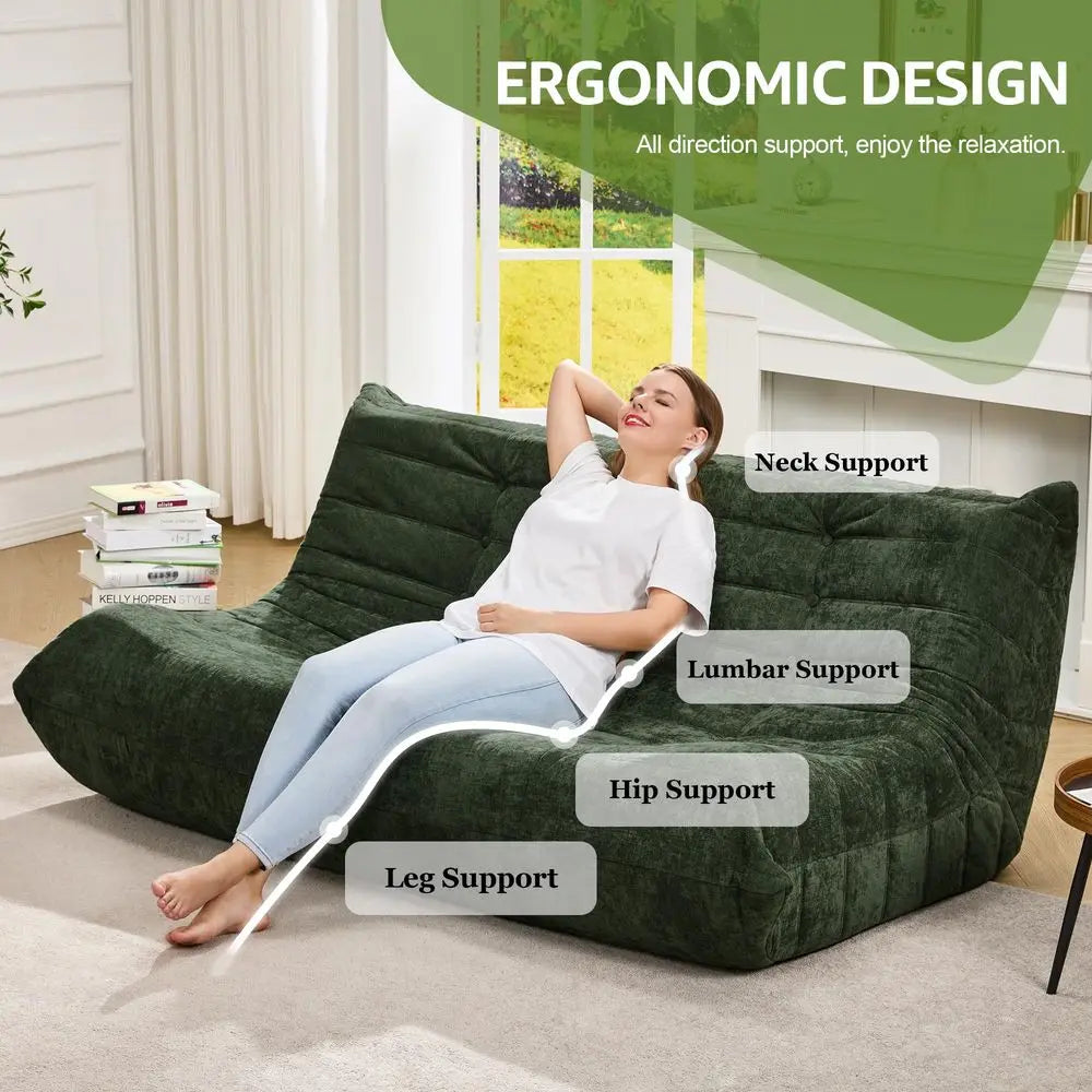 Giant Memory Foam Bean Bag Chair With Filler Faux Fur