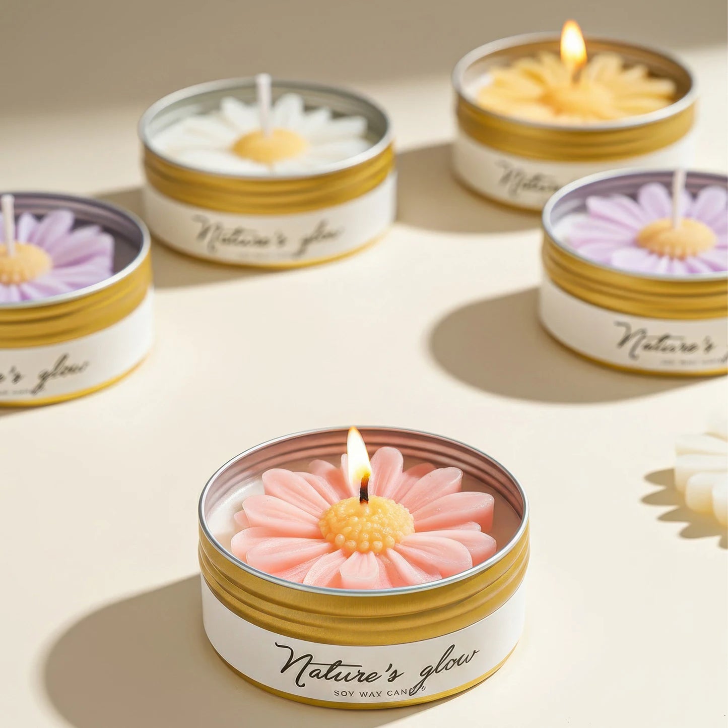 Chamomile Scented Soy Wax Candle Tin For Bedroom Decor