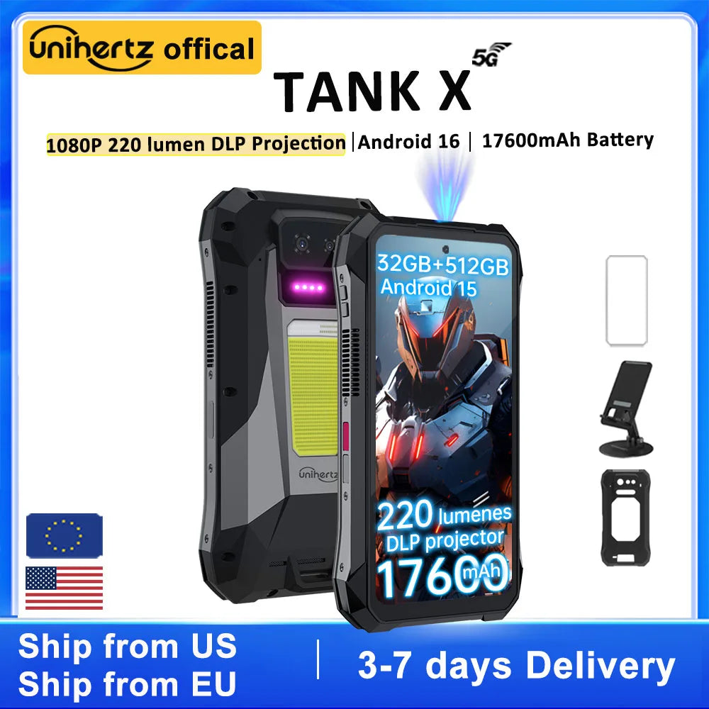 Unihertz Tank X Rugged 5G Smartphone With DLP Projection 17600mAh