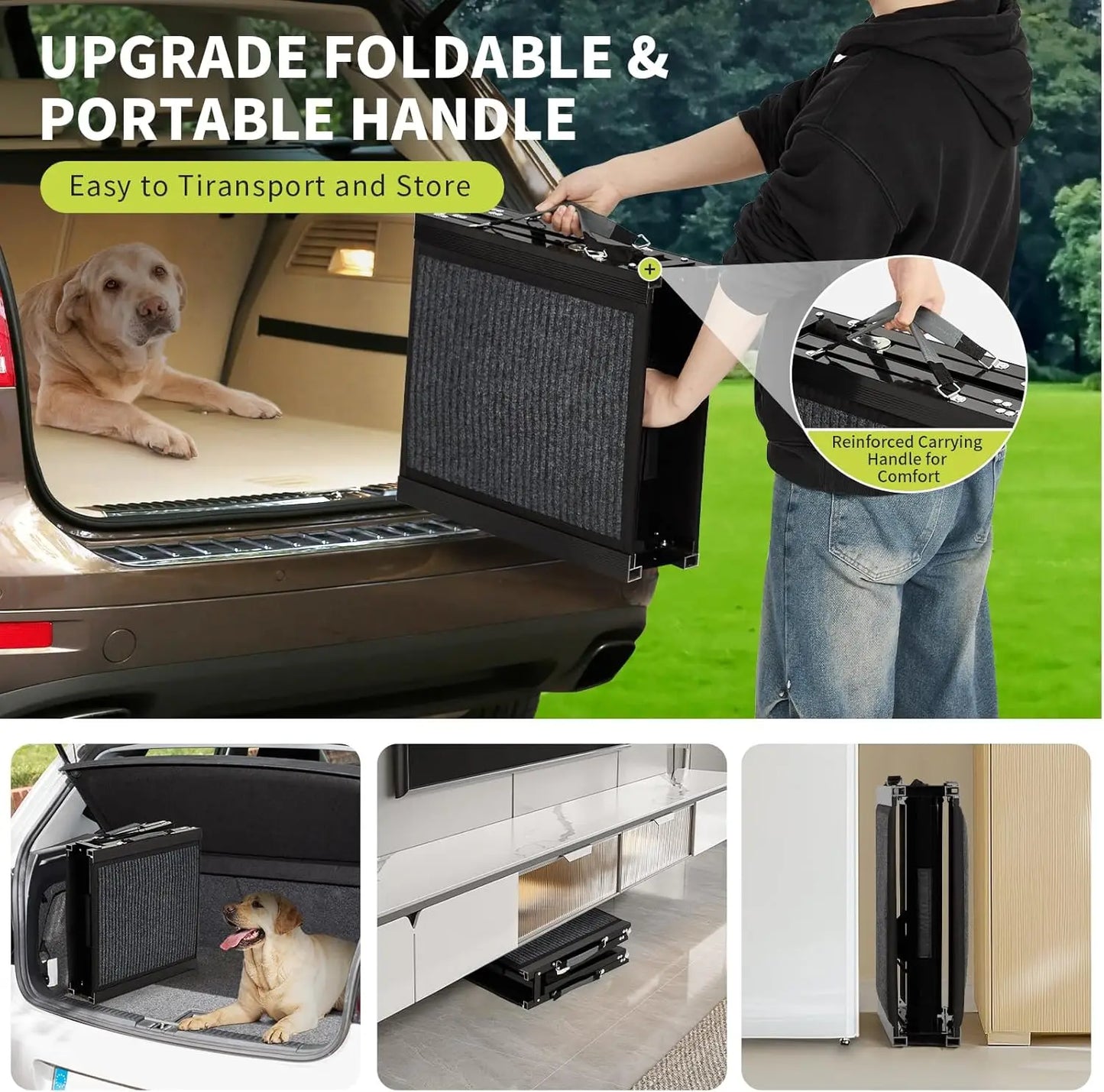HiMISSDog Dog Ramp for Car Folding Pet Steps