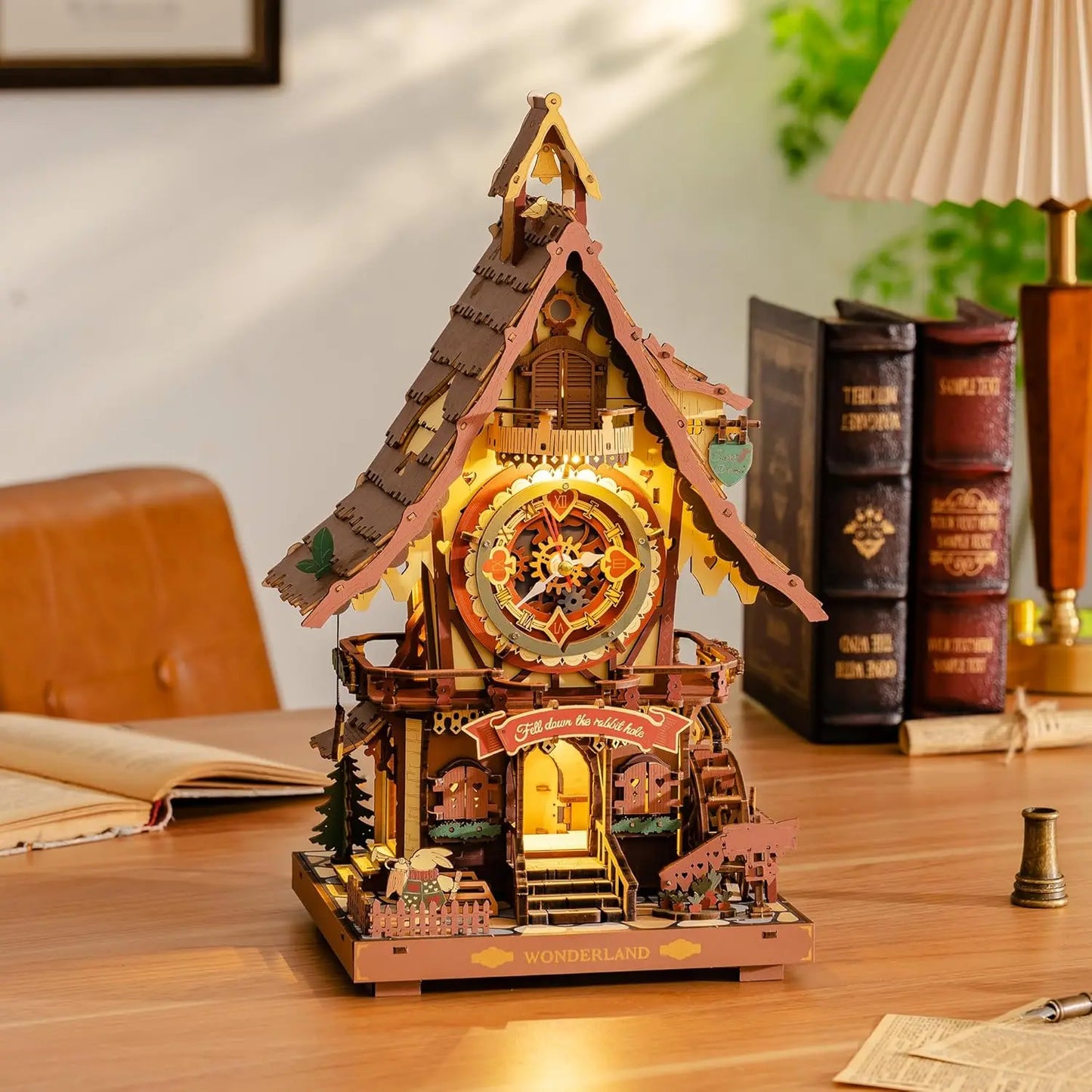 Robotime Rokr 3D Wooden Puzzle Cuckoo Clock Kit With Working Bird