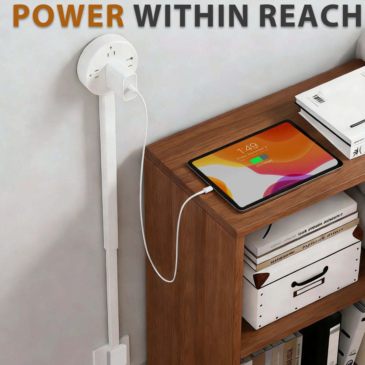 3 Retractable USB C Power Strip US Plug Wall Socket