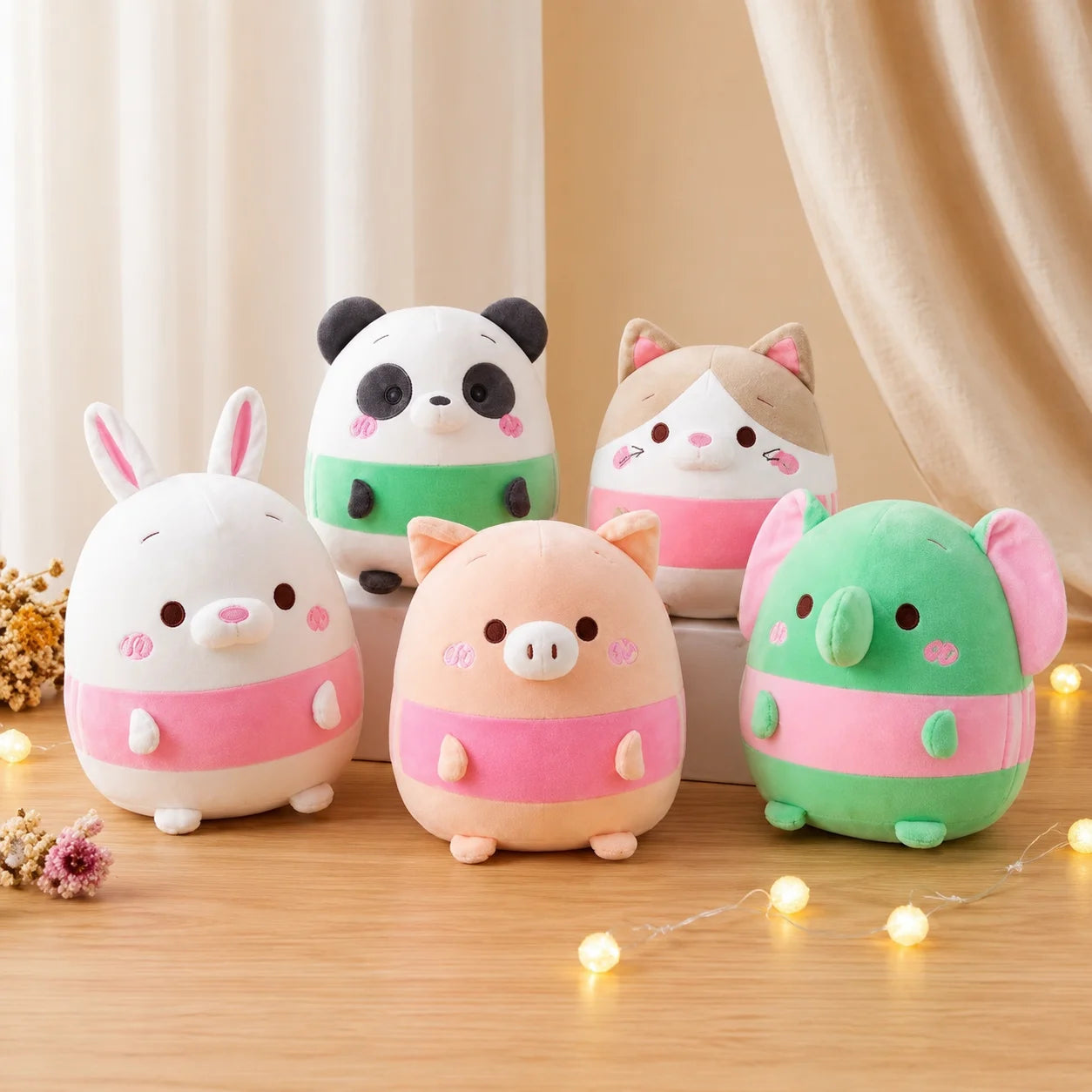Snowwolf Five Pack Cute Animal Stuffed Plush Toys For Kids
