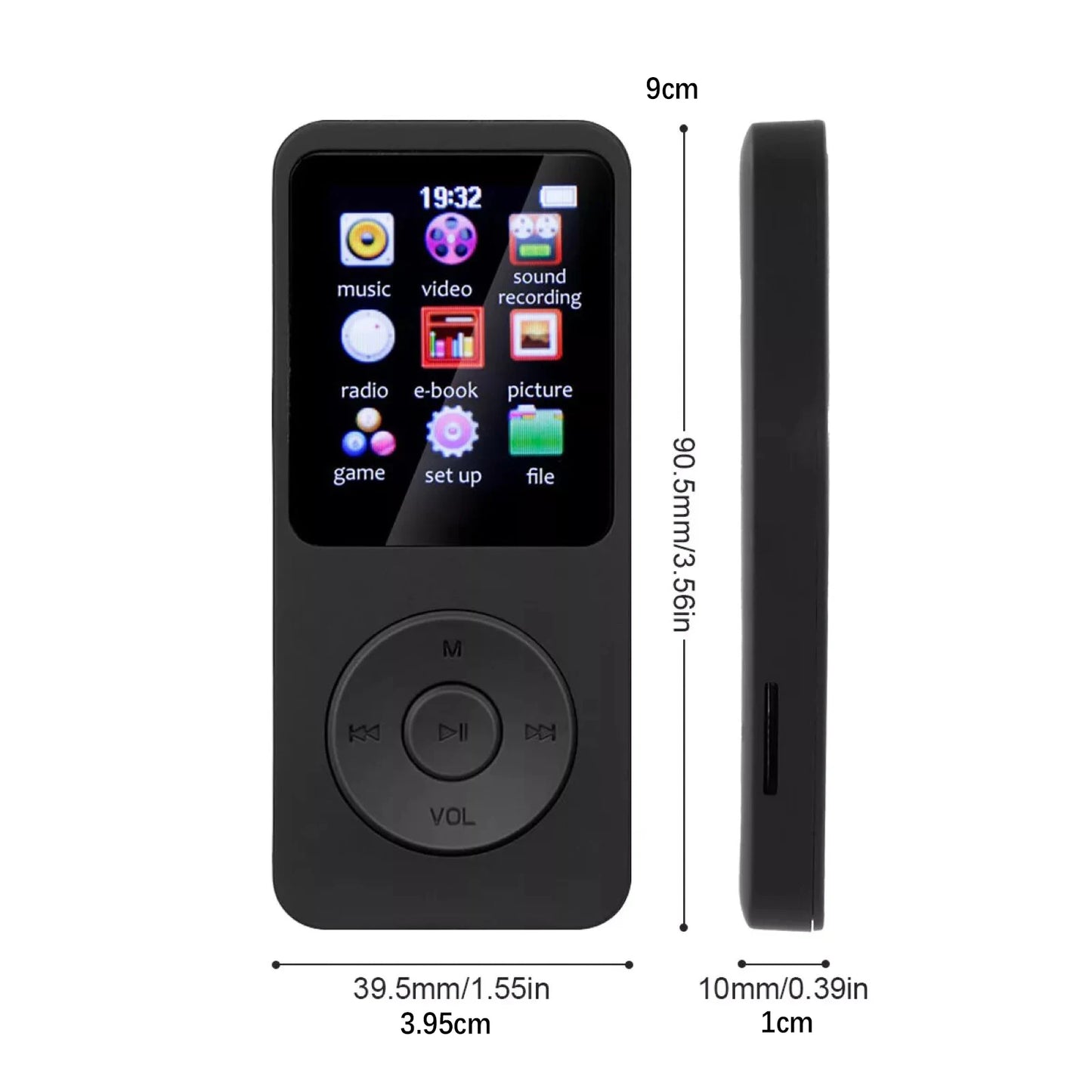 Portable Bluetooth 5.0 HiFi MP3 Player FM Radio Voice Recorder