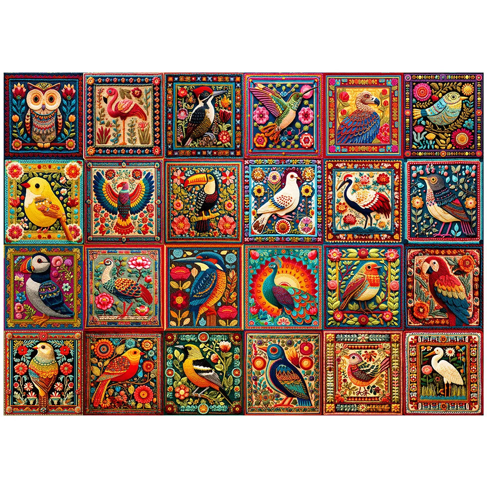 BenBen Puzzles for Adults 1000 Pieces, Bird Crochet, Jigsaw Puzzles with Letters on Back, Challenging Puzzles for Family Game