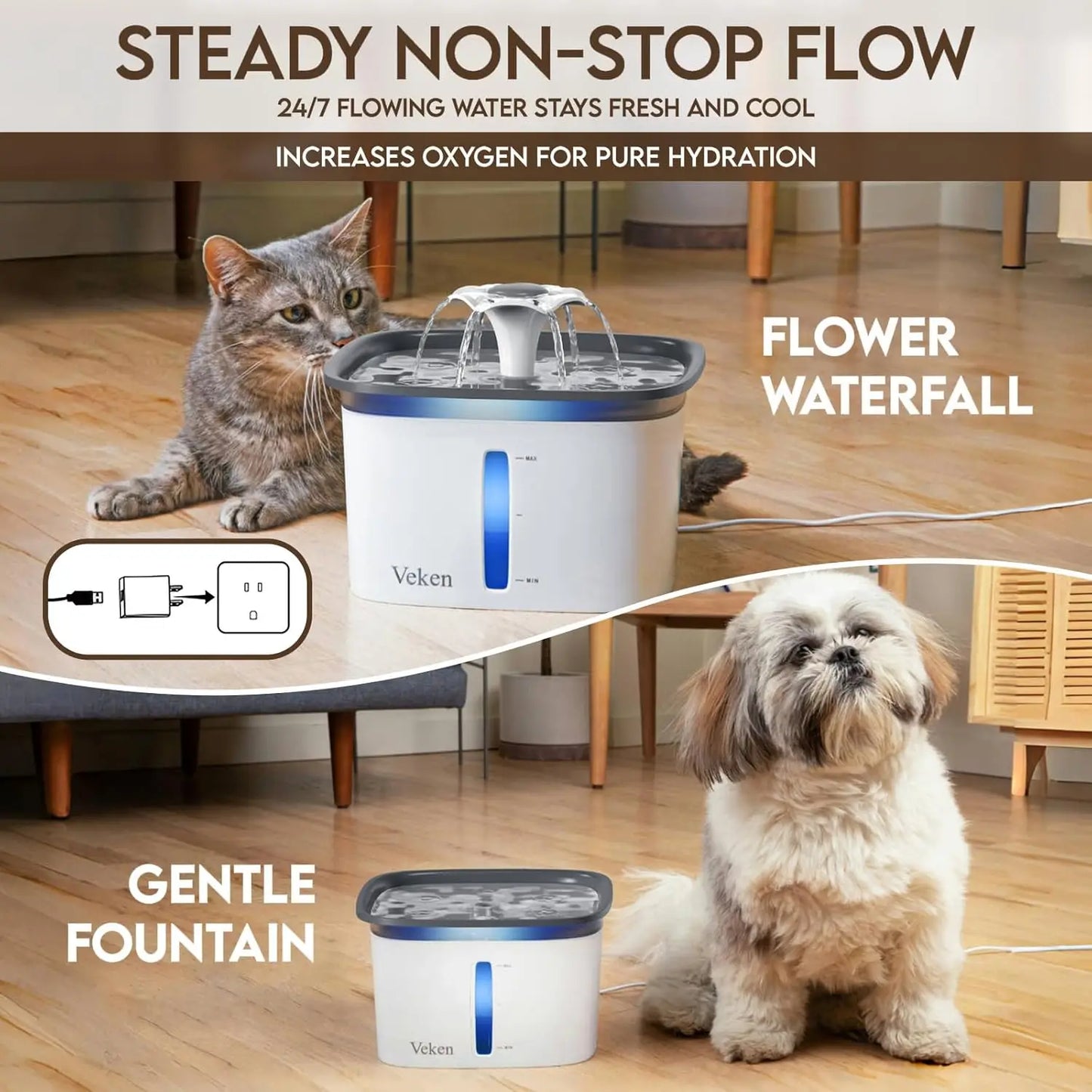 Award Winning Pet Fountain Automatic Water Dispenser With Filters
