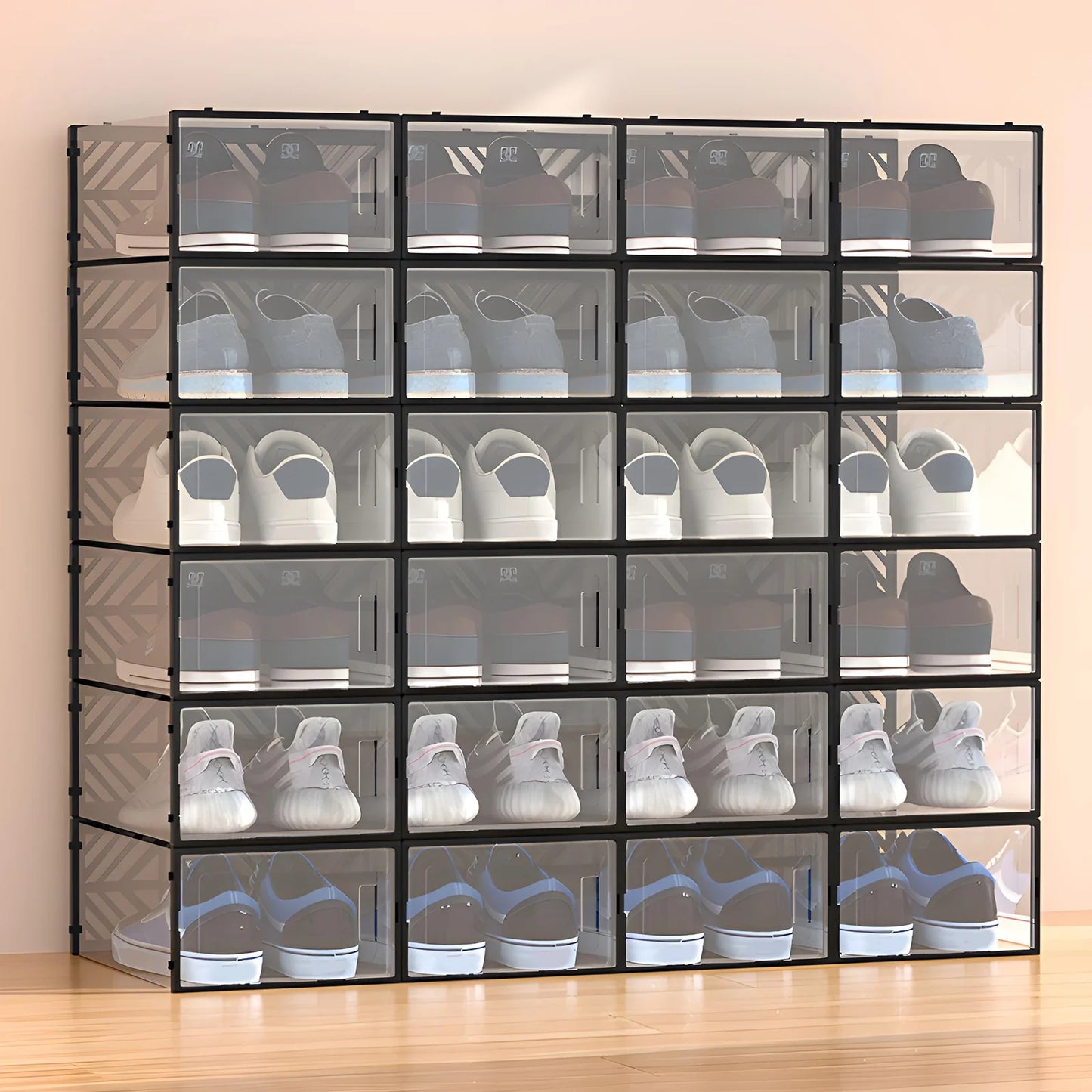 20 Pcs Transparent PP Shoe Storage Box Organizer