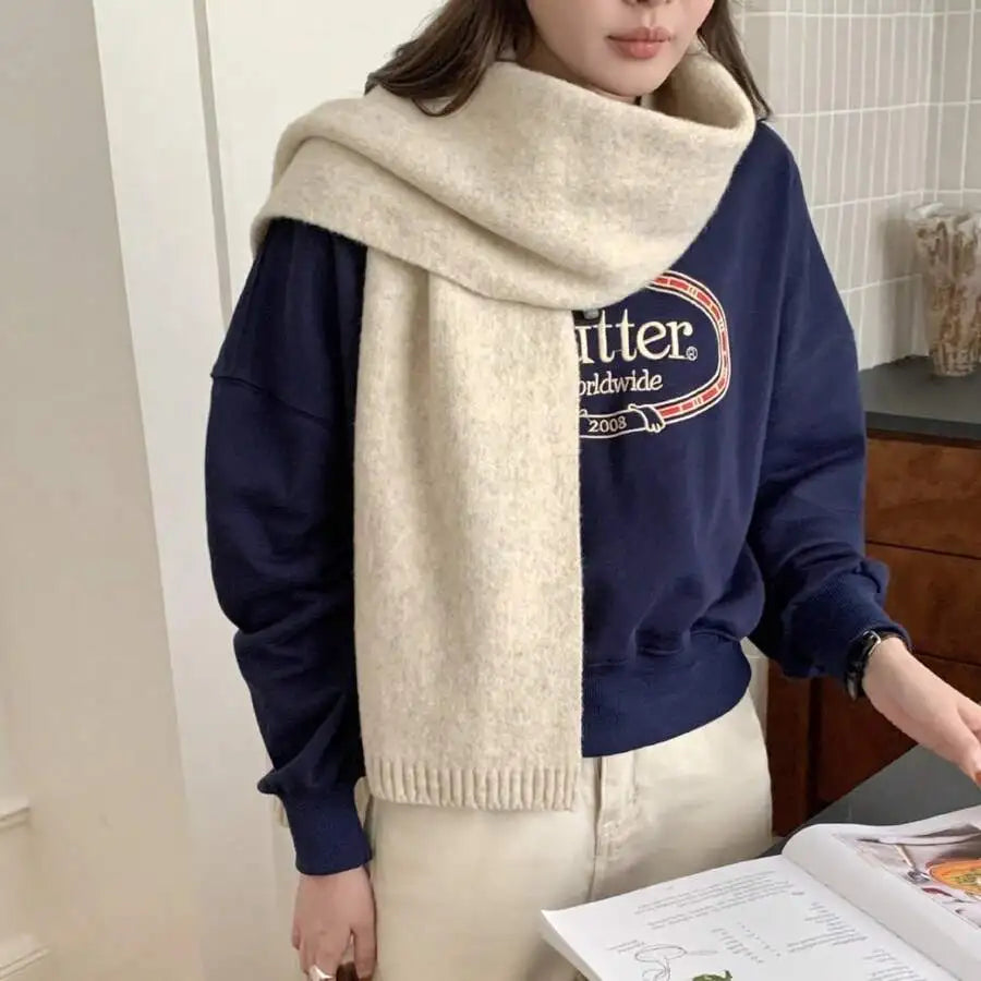 Womens Thick Knit Winter Scarf for Warmth and Casual Wear