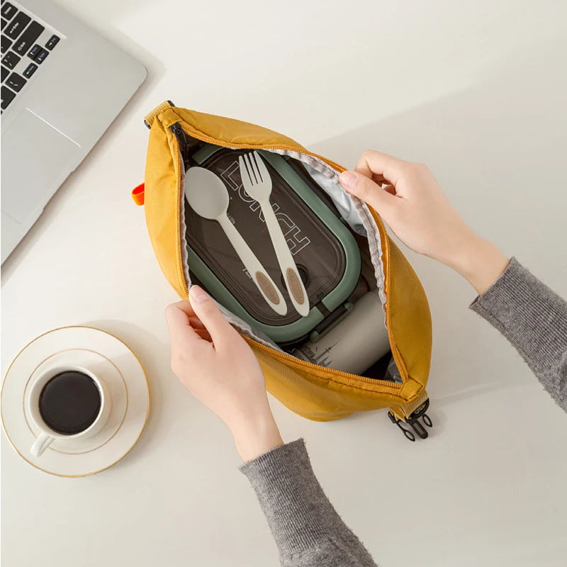 Insulated Lunch Bag With Aluminium Foil Bento Box Ice Pack
