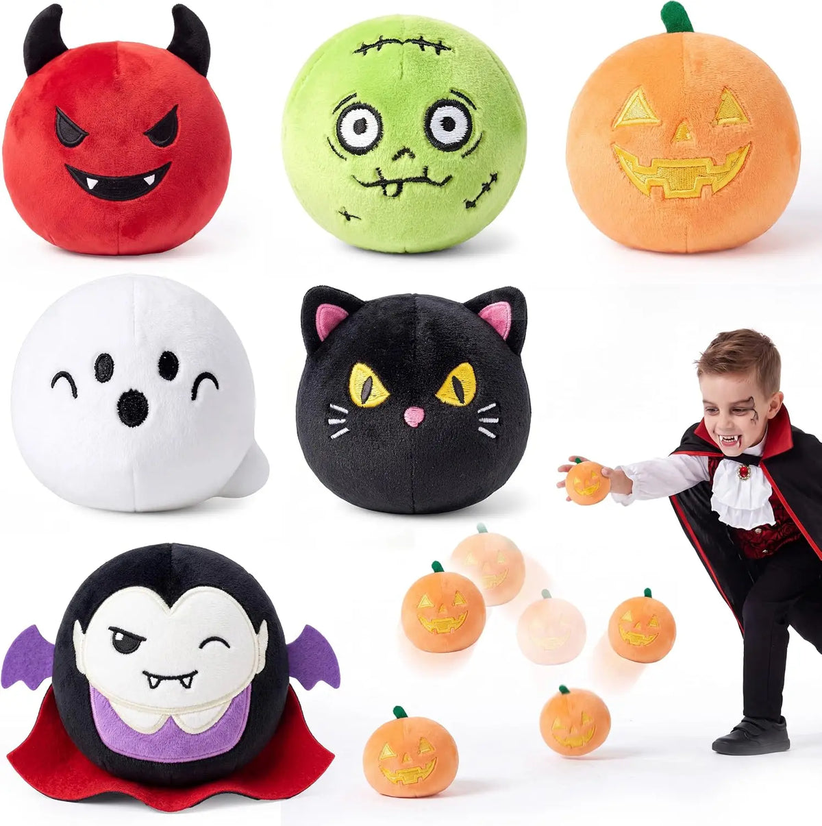 Joyfy Plush Halloween Bouncy Balls Quiet Toy For Party Favor