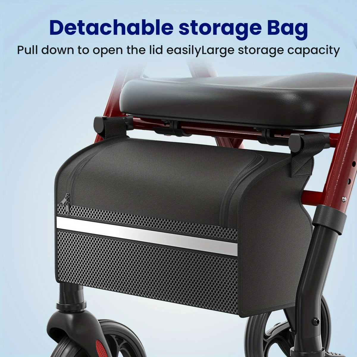 MAIDESITE Upright Rollator Walker With Padded Seat And Backrest