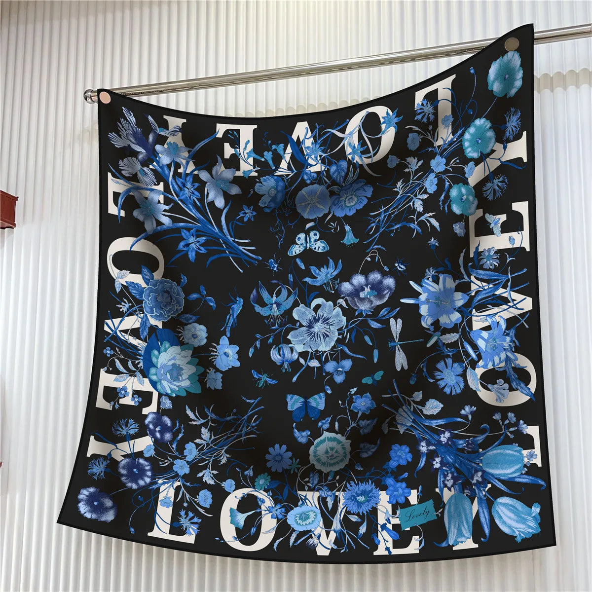 Elegant Silk Floral Square Scarf for Women Hijab Shawl Accessory