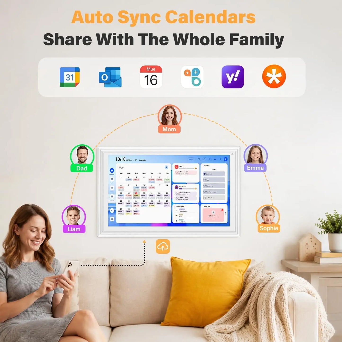Smart Wall Calendar With Voice AI Touch Screen For Scheduling