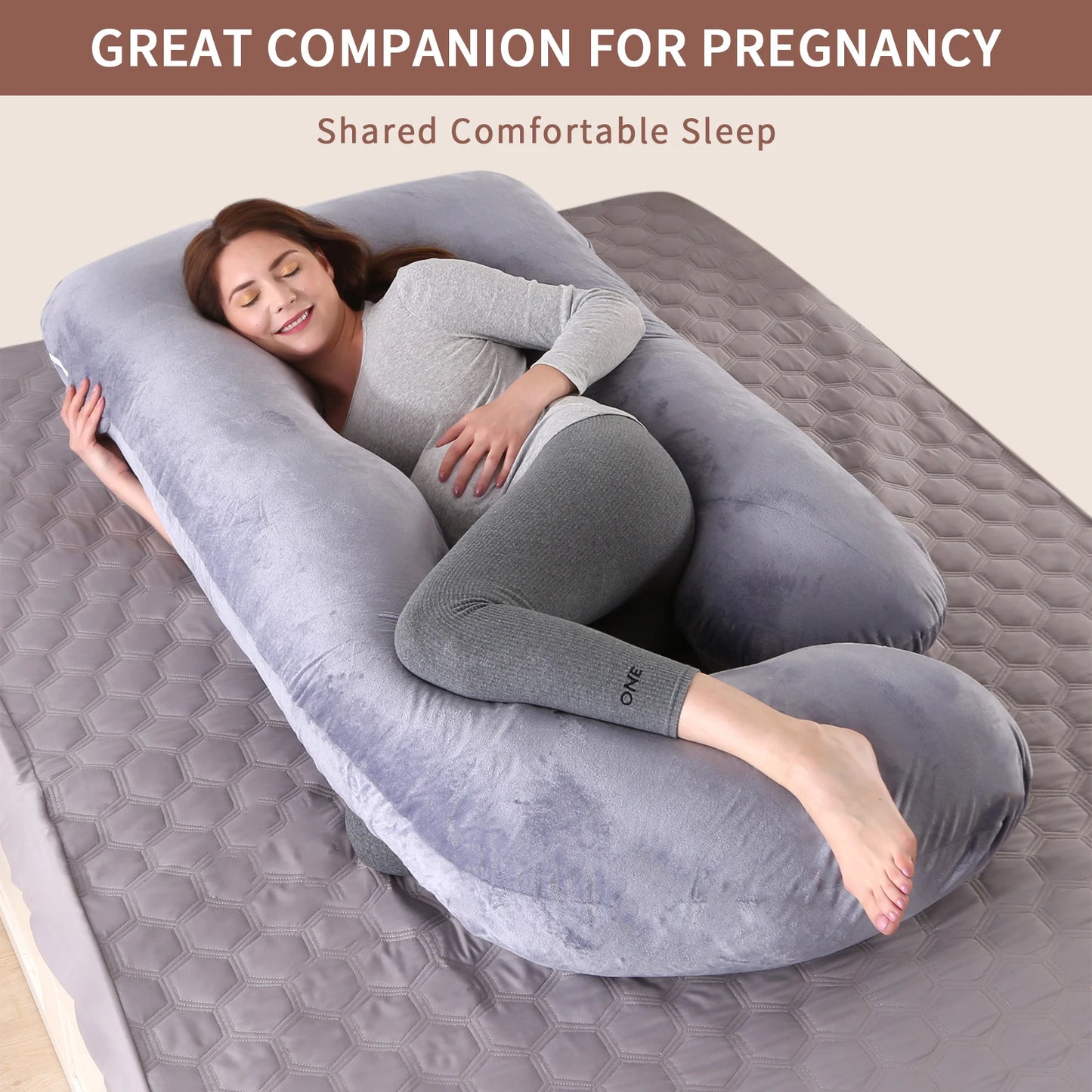 G Shaped Full Body Maternity Pregnancy Pillow With Removable Cover