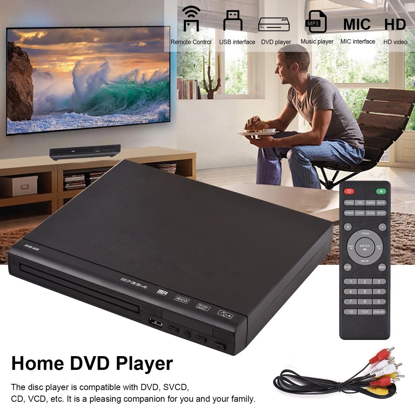 Arealer DVD 225 Home DVD Player With Remote Control